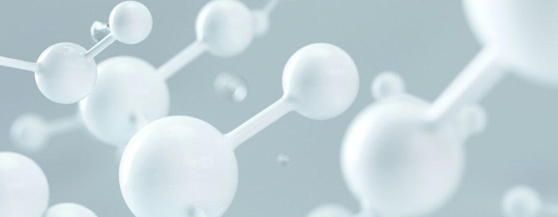 White 3D render of a molecular structure